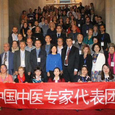 Foto Familia del Congreso Internacional de Medicina China en la Universidad de Barcelona, Organizado por el Instituto de M.C. Barcelona, La Sac, La Asoc. de MTC de Bcn, La Asoc. China de Información de MTC. 16-11-2018