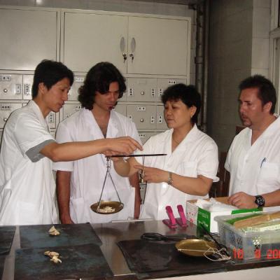 Aprendizaje en farmacia de Medicina Tradicional China en Beijing, 2006-8